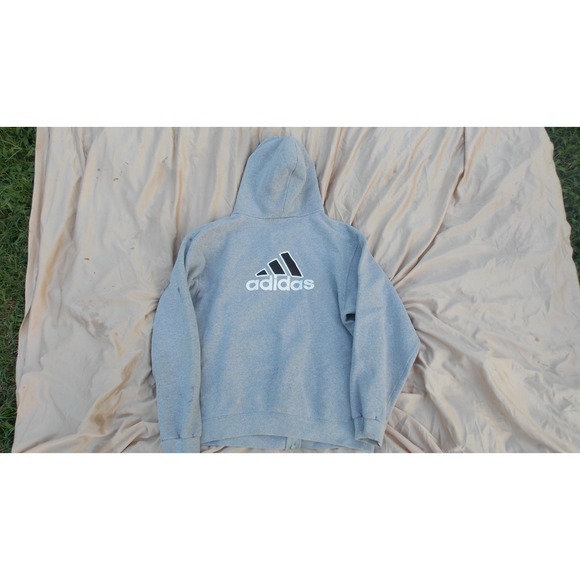 adidas Other - Vintage 80s Adidas Trefoil Hoodie Sweatshirt Mens Sm Grey USA Made Zip Up